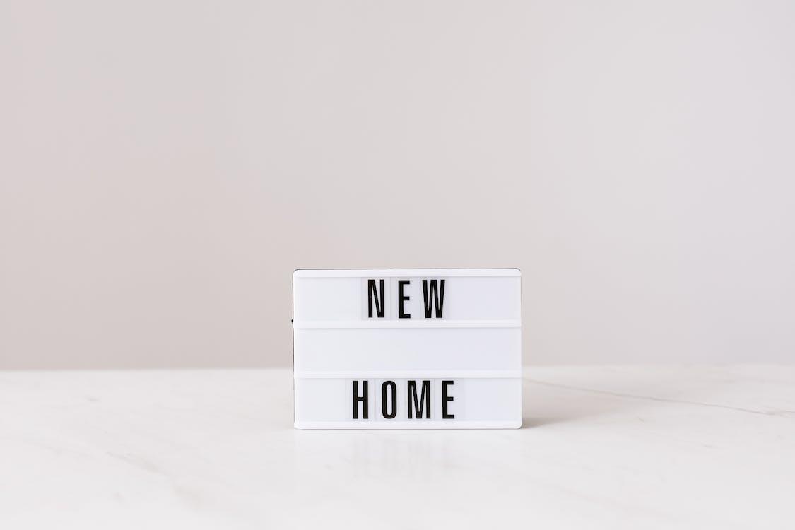 Free Light box with new home inscription Stock Photo